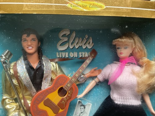 Barbie Loves Elvis 2 Doll Gift Set 1996 Collector Edition Elvis Presley NRFB - Picture 2 of 3