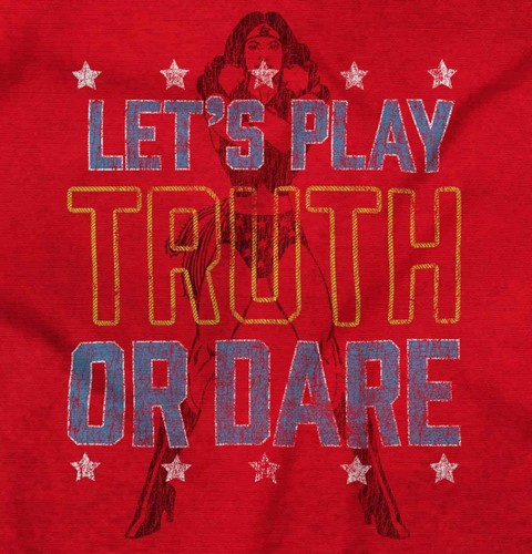 Superhero Lasso Let's Play Truth or Dare Womens Top Junior Graphic Tee - Picture 2 of 9