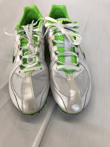 neon green track spikes
