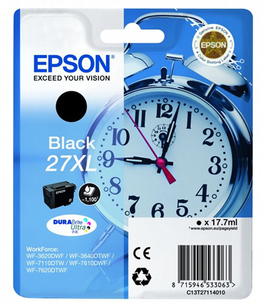Cartouche Epson 27XL noire t27 pour l'impression des devoirs des enfants