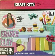 NEW-Craft City Deluxe DIY Eraser Clay Set