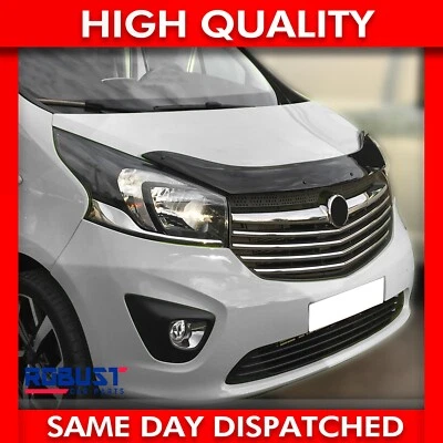 ROBUST CAR PARTS FOR VAUXHALL VIVARO BONNET WIND STONE DEFLECTOR PROTECTOR BRA BLACK (2014-2018)