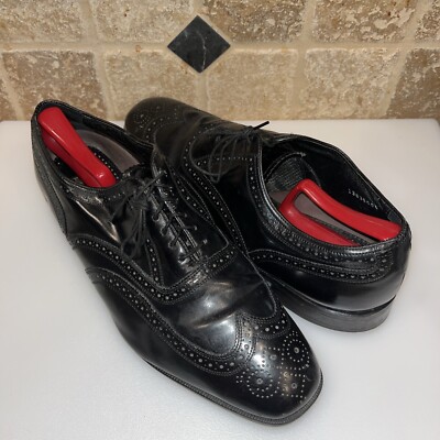 Florsheim Men 13 D US Lexington Wing Tip Oxfords Dress Shoes Black