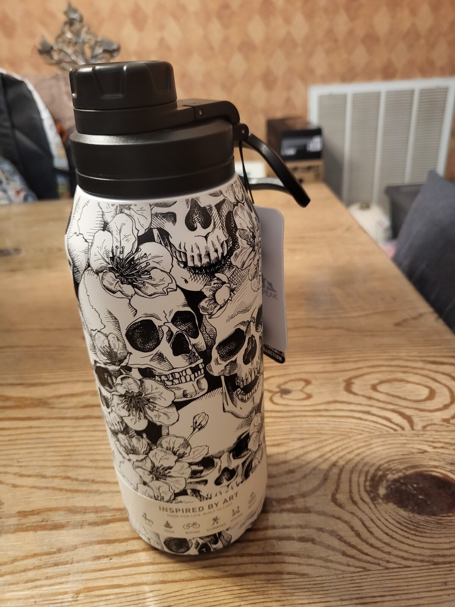 HydraPeak Skulls Active 32 oz Wide Mouth SS Steel Insulated Bottle