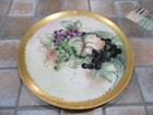 Limoges Plate France Hand Painted Grape w/spider web Rare Signed 12"Antique T&V — photo 2