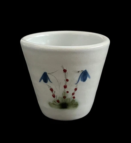 Vintage Buchan Thistleware Tot Tumbler 2.25" Stoneware Portobello Scotland EUC