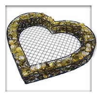 Herz Gitter Grabschmuck Pflanzschale Friedhof Grabdeko Mit Glasnuggets
