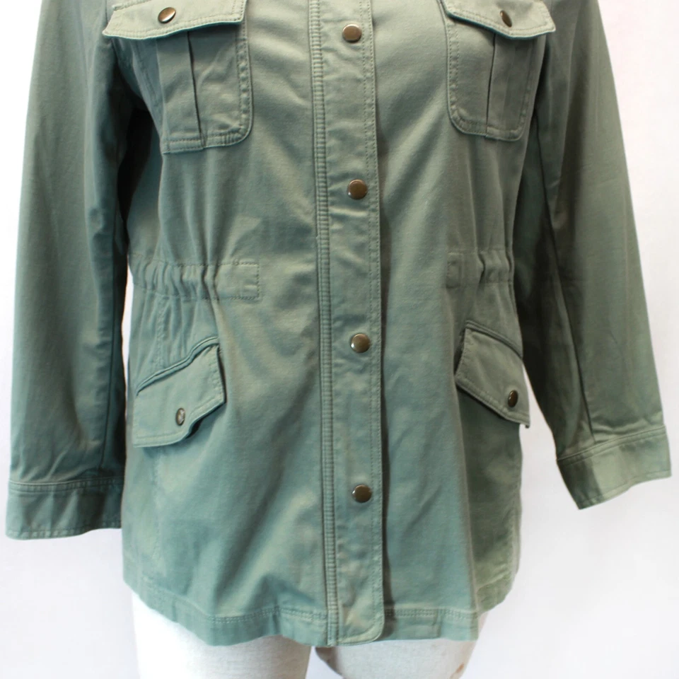 Chaqueta Blazer Talbots Plus Militar Algodón Cuello Alto Bolsillos Abotonados 1X Foto 4 de 4