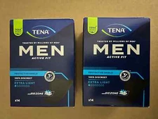 Tena Men Active Fit Extra Light Protective Shield 14 Pads - 2 Pack (2x14) 28Pads
