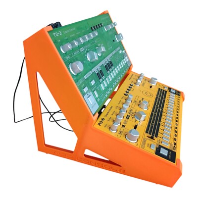 Eurorack Desktop Stand für 2x Behringer TD-3 & RD-6 Stativ für RD6 & TD3 Orange