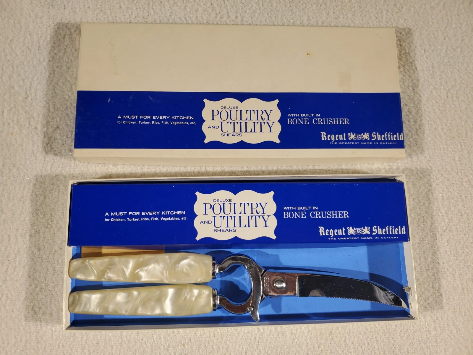 Vintage Regent & Sheffield Hunter Kitchen Poultry Shears Eagle Chrome Italy
