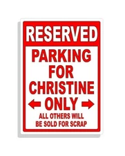 Personalized Parking Sign Wall Decal Metal Sign No Parking Customized Christine