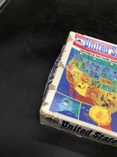 Vintage PICTURE MAP PUZZLE of The United States Of America. Free Ship! Pre Own!! - Picture 4 of 17