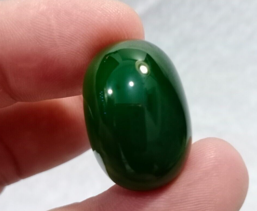 Piedra preciosa suelta de jade nefrita superior verde natural de 42,9 quilates de Afganistán - Imagen 5 de 19