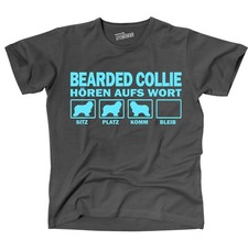 T-Shirt BEARDED COLLIE HÖRT AUFS WORT Hund Hundemotiv Beardie Unisex
