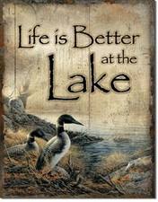 Life Is Better At The Lake Loons Ice Box Refrigerator Magnet 2" x 3" Made In USA