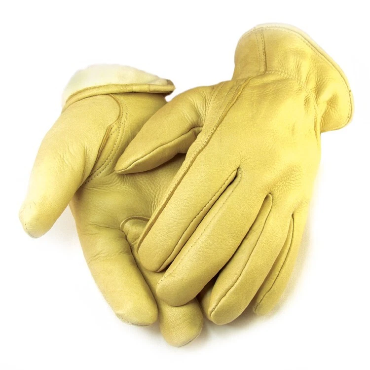Men's Real Deerskin Leather Gloves, Tan/Yellow, Thinsulate Lined, L
Opens in a new window or tab