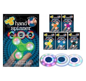 LED Flashing Hand Finger Spinner Toys Light Up Fidget EDC Stress ADHD kids Toys