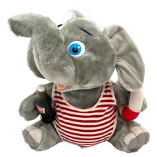 VTG 1993 Coca-Cola Plush Collection Elephant Drinking Coke Bottle Trunk Up