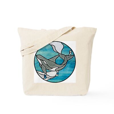 CafePress Orca Whale Stained Glass Design Tote Bag (467611876)