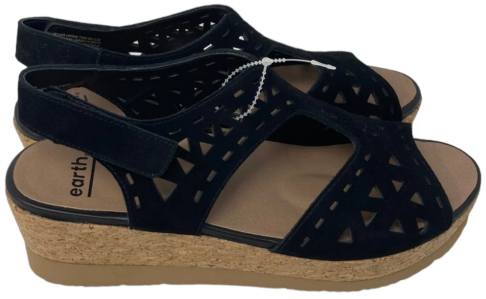 НОВЫЕ черные замшевые сандалии Earth женские размер 7,5 кожаные туфли Buran Rosa НОВЫЕ - Изображение 2 из 4