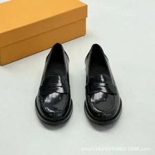 Tod's Women's Leather Round Toe Shiny Surface Slip on Loafers Shoes