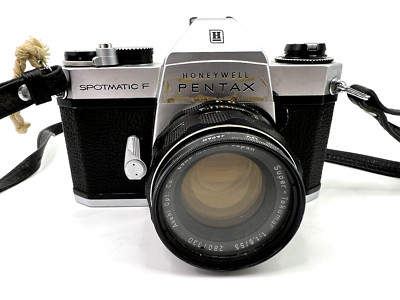Honeywell Pentax Spotmatic 35mm SLR Camera + Super Takumar 50mm F/1.8 lens, Case