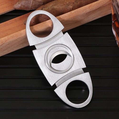 Taglierina per sigari acciaio inox lame taglierina doppia lame con confezione regalo - Foto 5 di 11