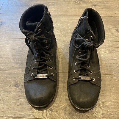 Harley Davidson Leather Side Zip Style 94339 Motorcycle Boots US
