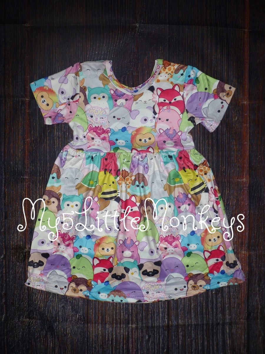 NEW Boutique Squishmallow Girls Short Sleeve Dress