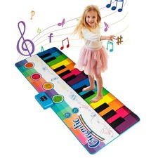 Kids Floor Piano Dance Mat Musical Playmat Colorful Piano Keyboard w/ 8 Sounds