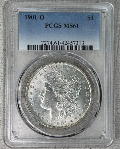 1901-O MORGAN DOLLAR PCGS MS61 90% SILVER