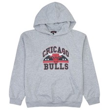 Felpa con cappuccio pullover Jennyfer Chicago Bulls grigia unisex S logo basket