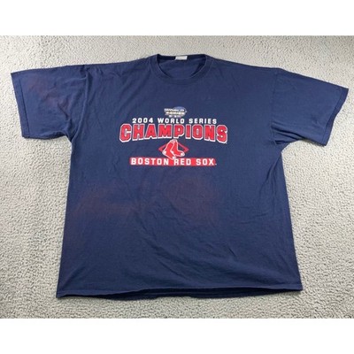 Lee Sport T-Shirt Men 2XL Boston Red Sox 2004 World Series Champions Roster Navy