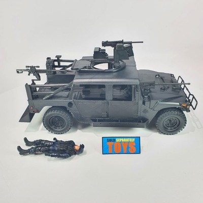 Vtg GI Joe NIGHT OPS HUMVEE vehicle + ROLL BAR figure 100