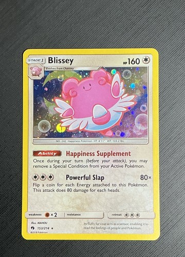 Blissey 153/214 Lost Thunder Holo Cosmos Holo Rare Pokémon TCG