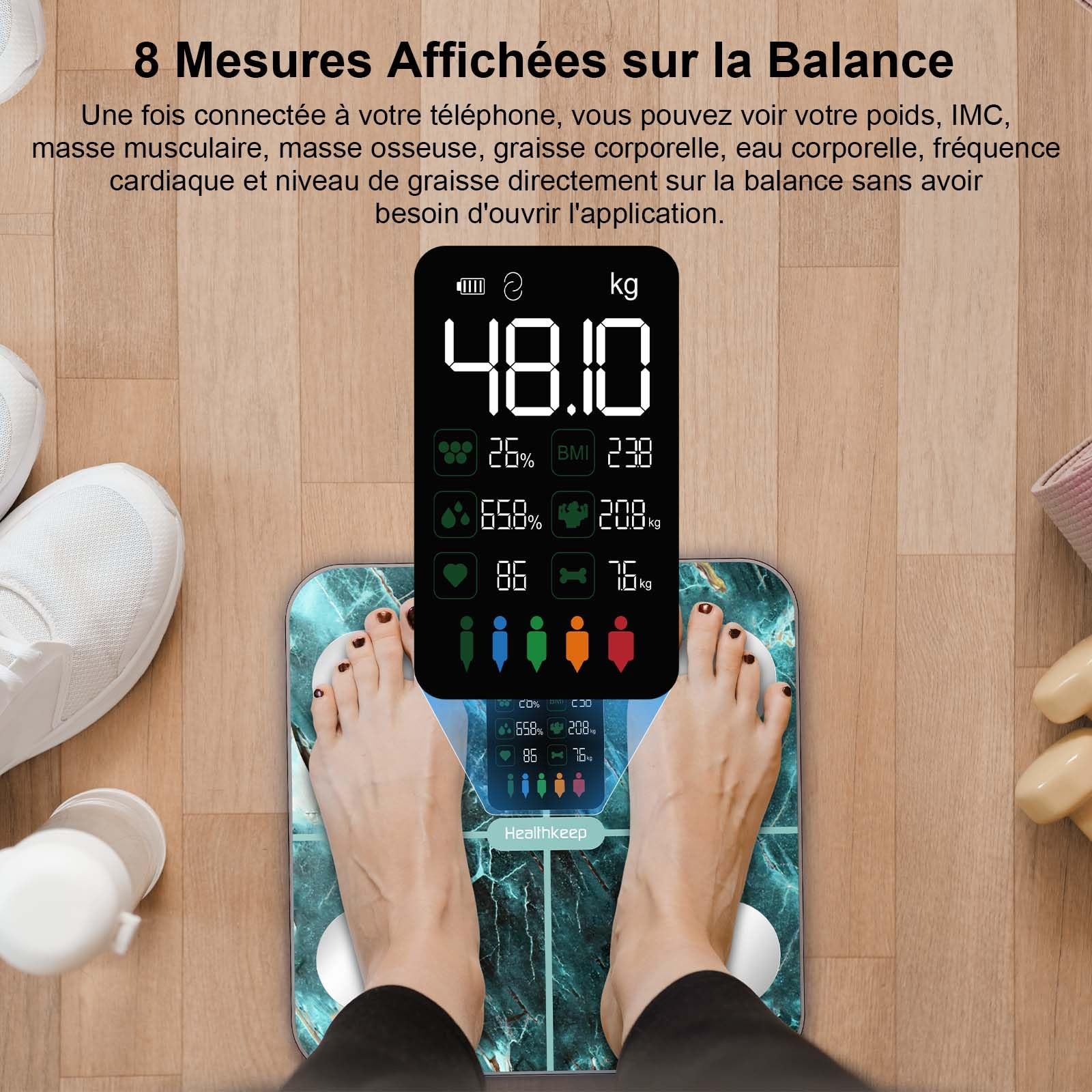balance connectée impédancemètre – vue détaillée