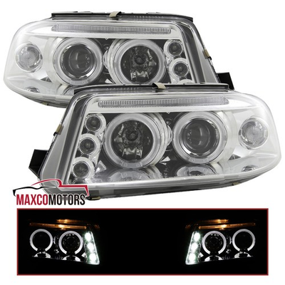 #ad LED Halo Projector Headlights Fits 2001 2005 VW Passat LeftRight Head Lamp Pair $184.49