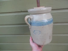 Vintage Davis Brothers Smithville Mississippi #2 Butter Churn Crock Stoneware