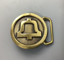 Vintage Bell Telephone Belt Buckle 1978 BTS Solid Brass Employee Systems Lineman