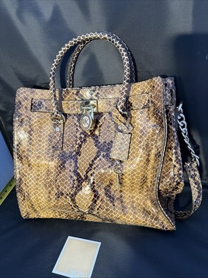 Michael Kors Authentic Hamilton Snake Skin With Key, NWT