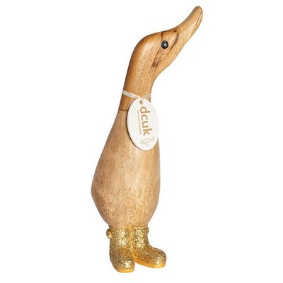 DCUK Duckling Wearing Gold Disco Welly Boots Figurine