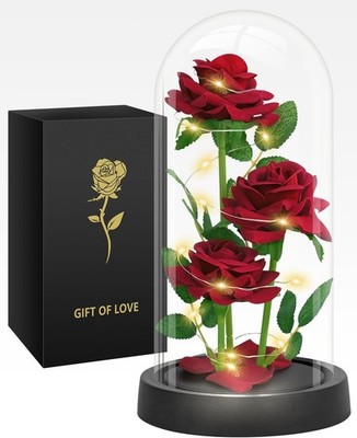 Christmas Glass Rose Gifts for Women Mom Wife Sister Her Presents on Xmas Annive