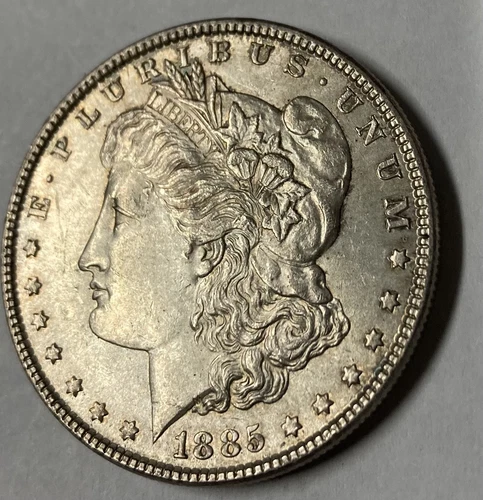 (B) 1885 SILVER AU MORGAN DOLLAR 1$
