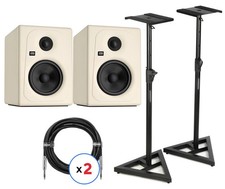 KRK Kreate 5 Powered Studio Monitor Pair with Stands and Cables - Latte