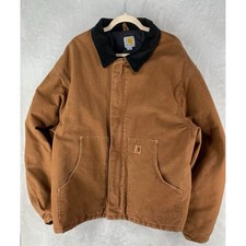 Carhartt Jacket Mens 3XL Detroit Lined J22 BRN Corduroy Collar Workwear Work