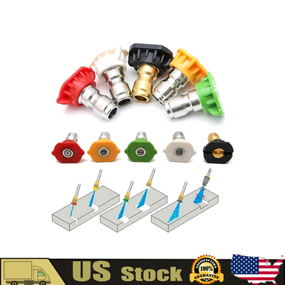 #ad 1 4quot; 5pcs Pressure Washer Spray Tips Nozzles High Power Kit Quick Connect Set US $5.22
