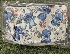 Disney Stitch Floral Zip Case Travel Cosmetic Makeup Toiletry Bag