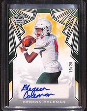 2025 Leaf Trinity Football Green AUTO Dereon Coleman /25