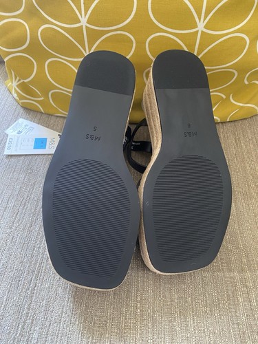Marks and Spencer Black Wedge Sandals/wedges, sling back Size 5 , 38 ❤️ NEW - Picture 4 of 5